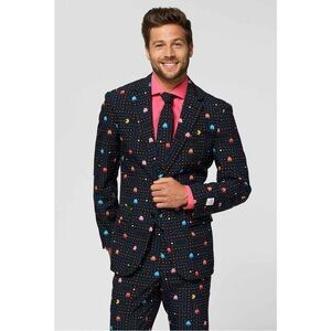 Oppo Suits Pac-Man 2 Piece Mens 44R / 38 WaistVideo Game Novelty Suit